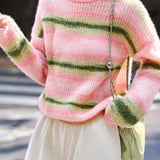 Striped Colorblock Knit Sweater