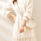 Lace Patchwork Faux Mink Fur Dress