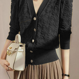 Chanel-inspired V-Neck Knit Cardigan