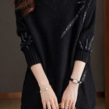 Fashion Beaded V-Neck Sweater