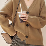 V-Neck Knit Cardigan Jacket