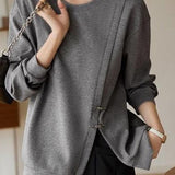 Slit Loose Fit Casual Hoodie