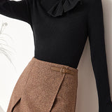 French Slim-Fit Bow Collar Sweater