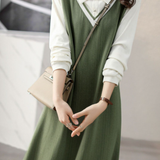 Color Block Spliced Polo Collar Dress