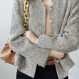 Chanel-style Stand Collar Boucle Jacket