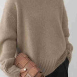 Casual High Neck Solid Color Sweater