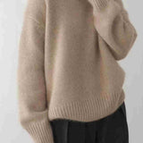 Casual High Neck Solid Color Sweater