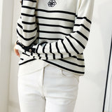 Slim Fit Long Sleeve Camellia Embroidery Knit Top