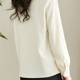 Double-layer Half-open Collar Brushed Faux Two-piece Long Sleeve Sweatshirt