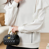 Elegant Ruffle Hollow Out Sweatshirt