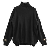 High Neck Mid-Length Solid Color Sweater