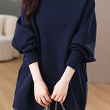 Designer Side Zipper Loose Fit Sweatshirt