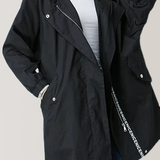 Loose Fit Hooded Zip Front Trench Coat