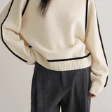 Casual Loose Fit Pullover Knit Sweater