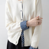 Retro Plaid Patchwork Knitted Cardigan