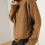 Thick Cable Knit Half-Pullover