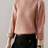 Thick Cable Knit Half-Pullover