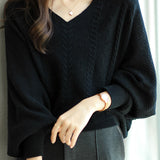 Low Neck Loose Knit Sweater