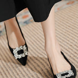 French-style pointed low-heel shoes