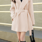 Stand Collar Tie Belt Coat