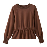 Elegant Waist-Cinched Sweatshirt