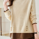 Loose spliced fake two-piece knitted sweaters