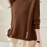 Loose spliced fake two-piece knitted sweaters