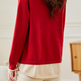 Loose spliced fake two-piece knitted sweaters