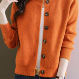 Solid-color short sweater outerwear