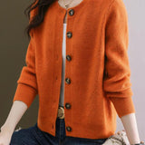 Solid-color short sweater outerwear