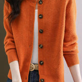 Solid-color short sweater outerwear