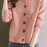 Solid-color short sweater outerwear