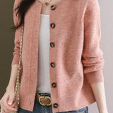 Solid-color short sweater outerwear