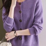 Solid-color short sweater outerwear