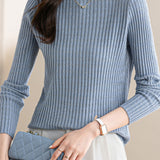 Slim long-sleeved knitted base layer shirt