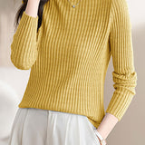 Slim long-sleeved knitted base layer shirt