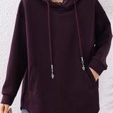 Lace hooded sweatshirt