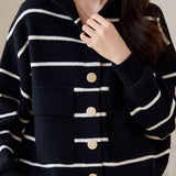 Casual loose striped knitted sweatshirts