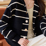 Casual loose striped knitted sweatshirts