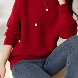 Elegant flocked bow sweater