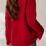 Elegant flocked bow sweater