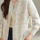 Chanel-style short knitted cardigan