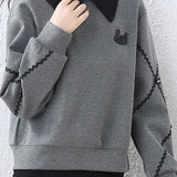 Fake two-piece lapel sweatshirt