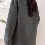 Half-high collar spliced color-block casual sweatshirt