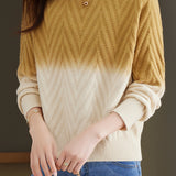 Half-high collar knitted base layer shirt with hidden pattern