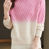 Half-high collar knitted base layer shirt with hidden pattern