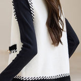 Chanel-style sleeveless knitted vest