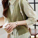 Elegant striped shirt and waistcoat two-piece set