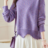 Loose colorful knitted sweater