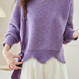 Loose colorful knitted sweater